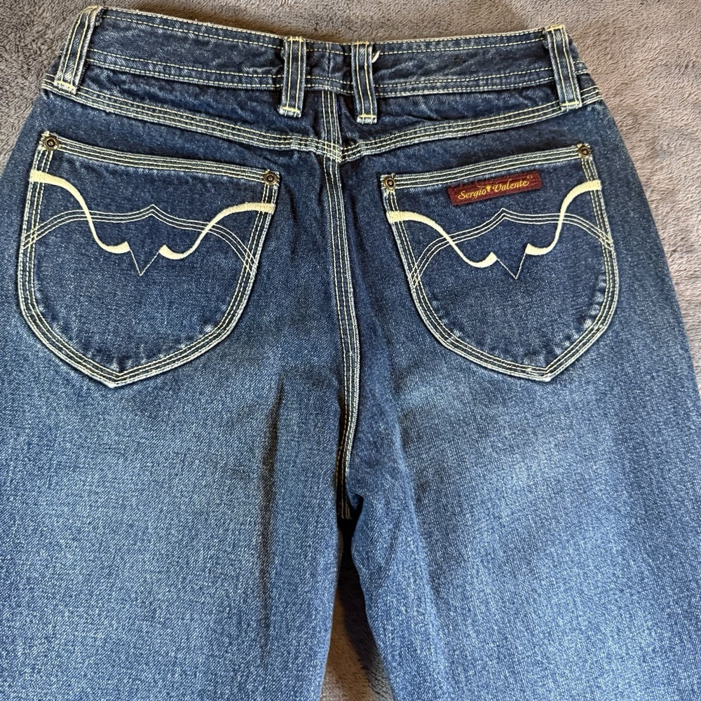 VTG 80s Sergio Valente High Waisted Denim Jeans Steer Logo Size 29